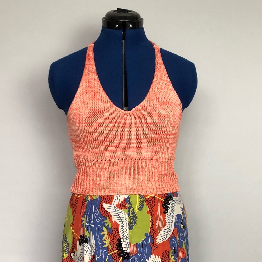 30s style sweater tank coral peach vintage sporty